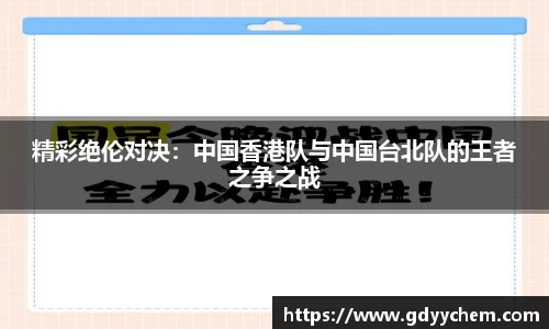 精彩绝伦对决：中国香港队与中国台北队的王者之争之战